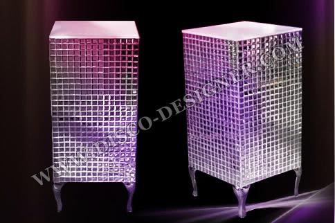 TABLE LED "BOX" - Miroir - Sans éclairage         