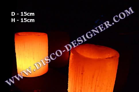 LED Candle (Waxy) - H:15cm, D:15cm - Illuminated RGB DMX