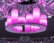 LED Kerzen-Kronleuchter - (klein), D: 80 cm, H: 50 cm, RGB DMX-512 gesteuert