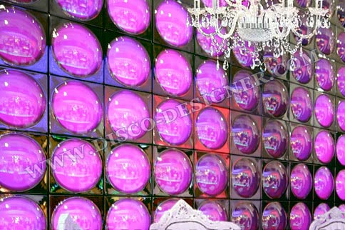 LED DISCO-PANEL "BUBBLE" lustrzane pokrycie - Bez ramki