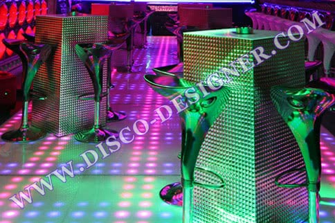 LED ДИСКО СТОЛ "BOX" - зеркальный рельеф, с подсветкой RGB DMX - Без подсветки