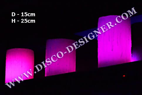 LED Candle (Waxy) - H:25cm, D:15cm - Illuminated RGB DMX