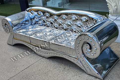 Baroque Disco Sofa - golden/silver