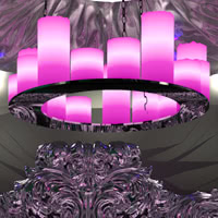 LED RGB Candle Chandelier - Small, Body size - D: 80cm, H: 50 cm,  DMX512 controlled