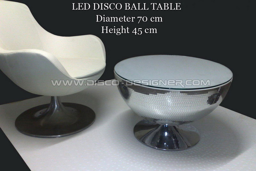 table boule disco, conduit miroir de table