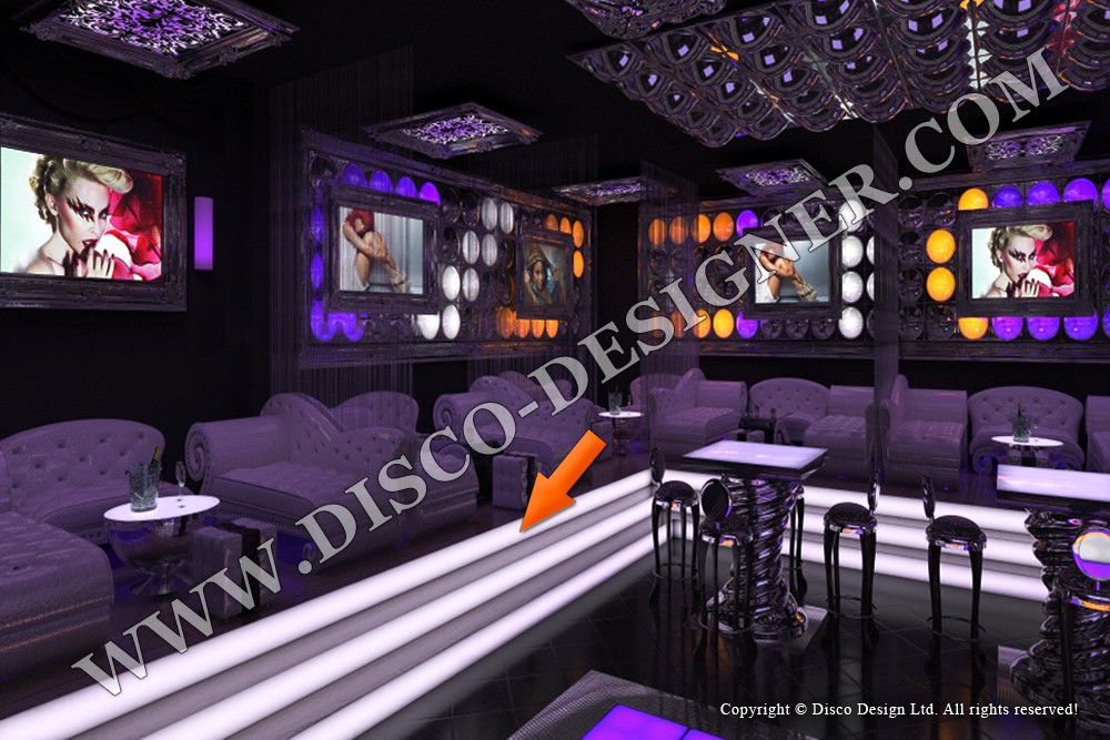 interior led disco stairs - Nightclub